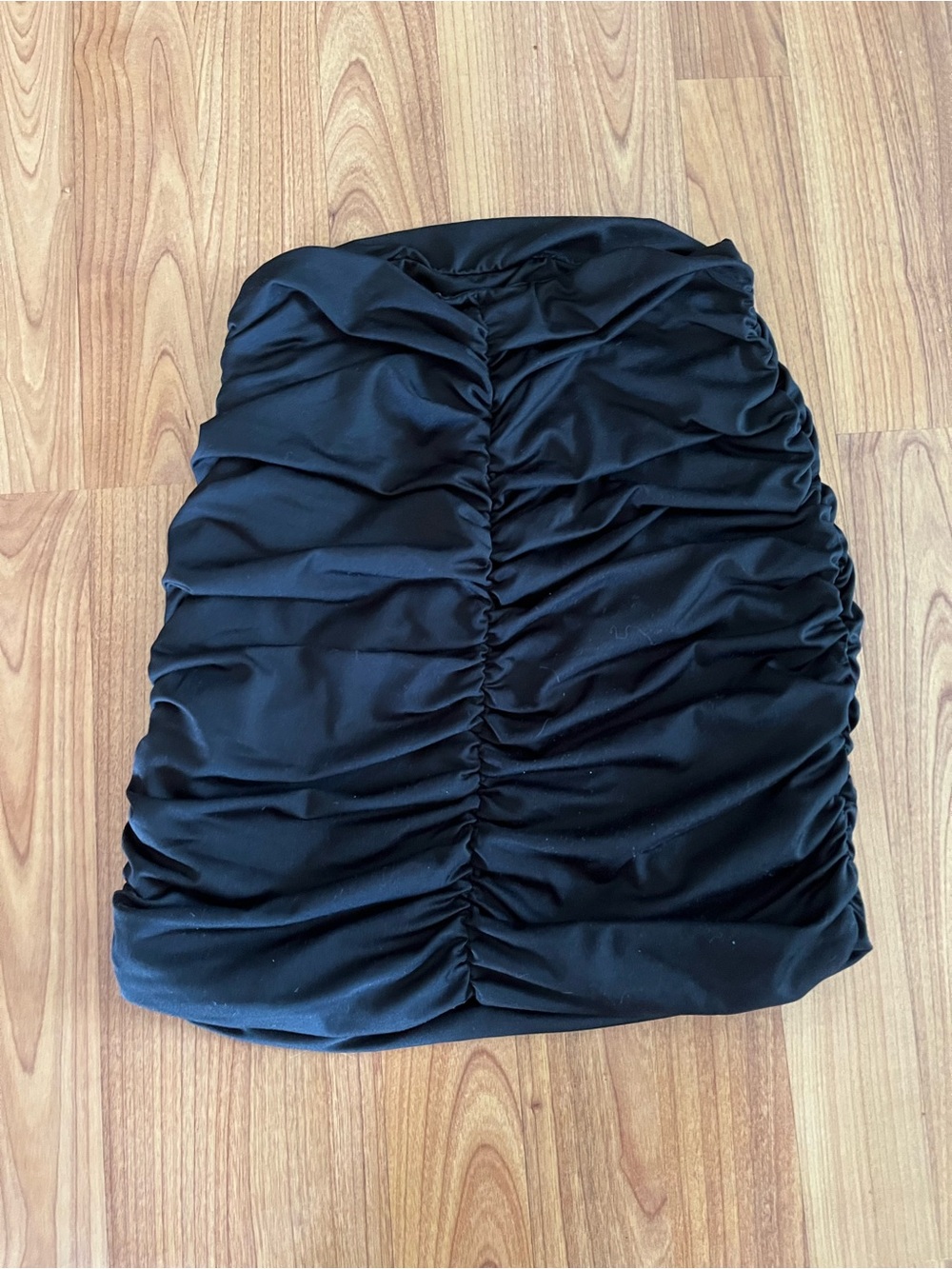 Black Ruched Mini Skirt - Women's Stylish Gathered Skirt